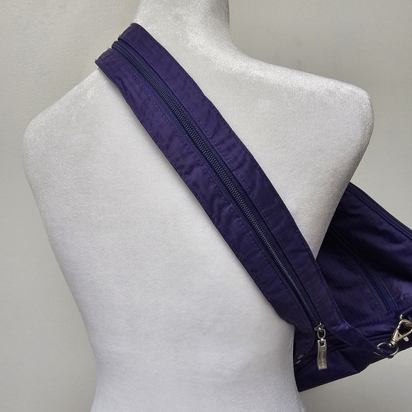 Baggallini Purple Convertible Multi Zip Sling Bag Backpack - Picture 3 of 12